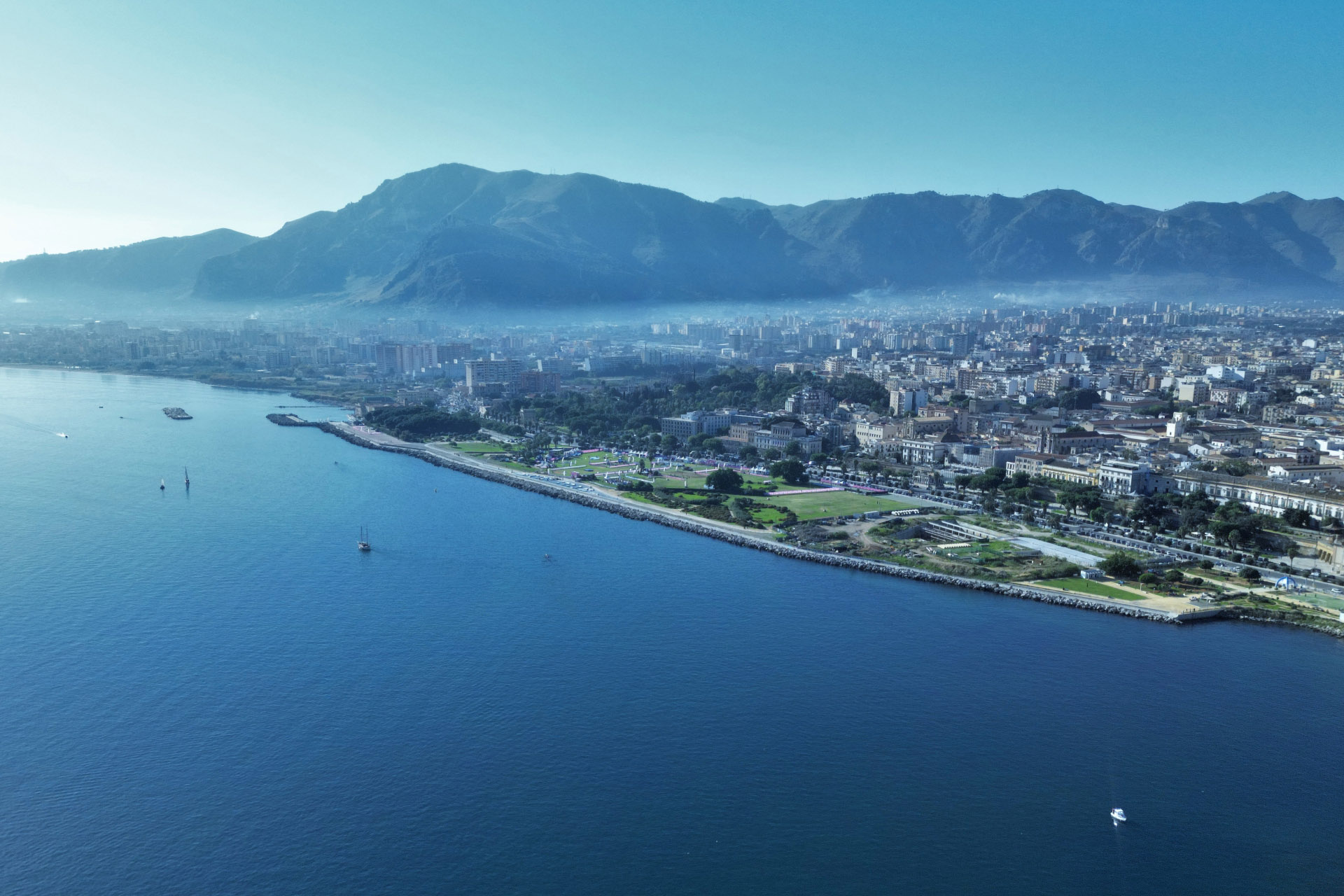 Il foro italico di Palermo visto dal drone